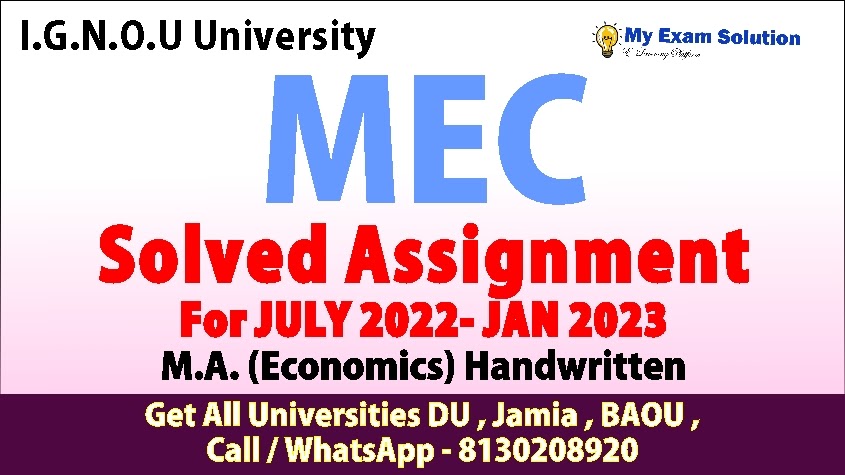 ignou ma economics assignment solved